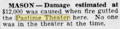 Farr Theatre - 1931 Article On Fire